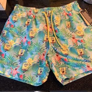 NWT H & M Sponge Bob swim trunks Small
